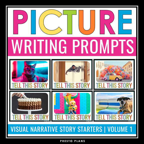 Narrative Writing Prompts - Pictures & Photos Cards for Creative Writing - Vol 1