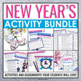 New Year's Activity Bundle - Assignments, Games, and Activities for the New Year