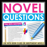 Novel Questions - Use with Literature Circles, Book Clubs, & Independent Reading