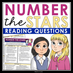 Number the Stars Questions - Comprehension & Analysis Reading Chapter Questions