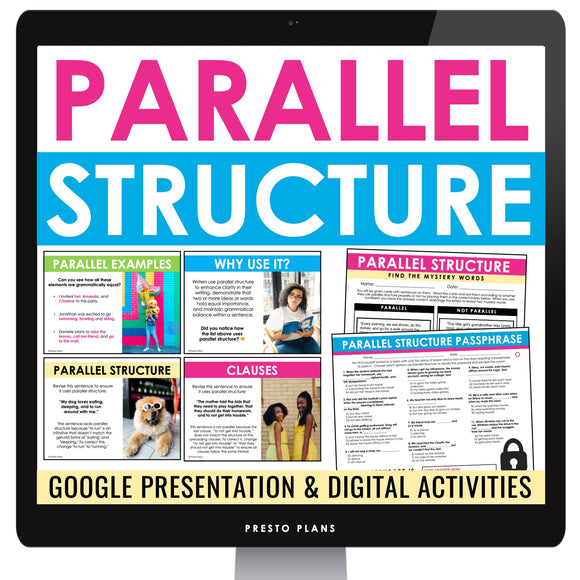 Parallel Structure Grammar Digital Lesson, Slides, Activities, and Assignments