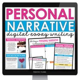 Personal Narrative Essay Writing - Digital Slides, Graphic Organizers, & Rubric