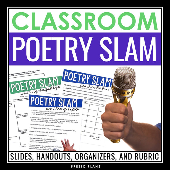 Poetry Slam Writing - Presentation, Handouts, Activities to Write a Slam Poem