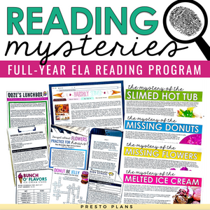 Reading Mysteries Program - Full Year Close Reading Inference Activities for ELA