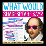 Shakespeare's Language Introduction - Vocabulary Presentation and Fun Activities