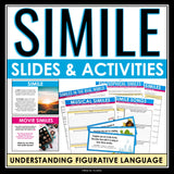 Simile Activities, Assignments, & Slides Literary Devices & Figurative Language