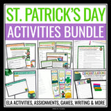 St. Patrick's Day Activities, Assignments Presentations, and Games Bundle