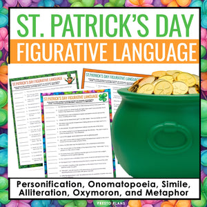 St. Patrick's Day Figurative Language Assignments - Literary Devices Activities