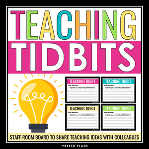 Teacher Bulletin Board Staff Room or Teachers' Lounge Display - Teaching Tips