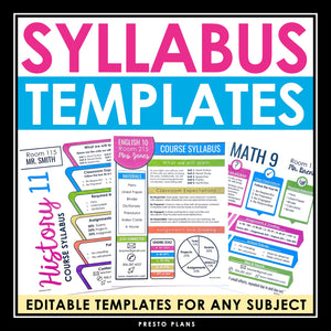 Syllabus Template - Editable Syllabus Infographic Templates for Back to School