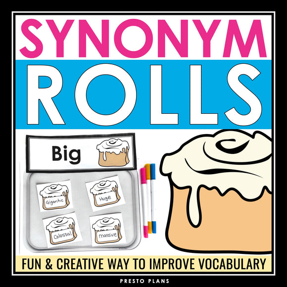 Synonyms Activity - Vocabulary and Word Choice Hands-On Writing Assignment