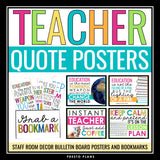 Teacher Quote Posters and Bookmarks - Staff Room Bulletin Board Decor and Gift