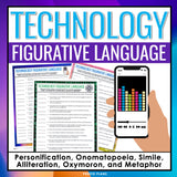 Figurative Language Assignments - Literary Devices Activities on Technology