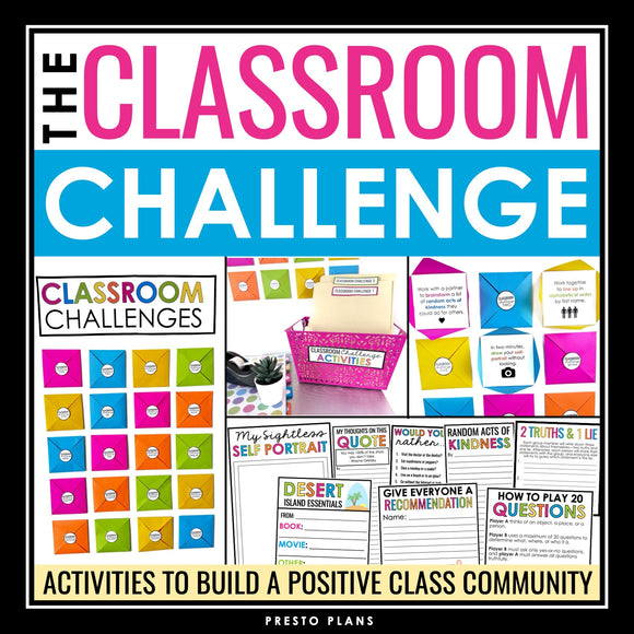 Back to School Activities - Classroom Challenge Activity and Bulletin Board