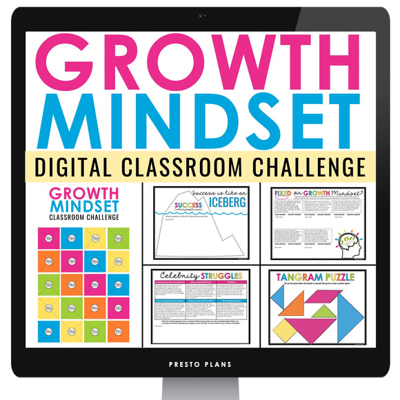 Growth Mindset Activities - Digital Classroom Challenge Activities & Assignments