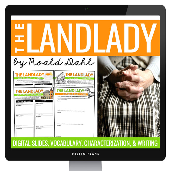 The Landlady by Roald Dahl - Digital Short Story Slides, Assignments, Activities