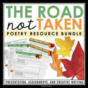 The Road Not Taken by Robert Frost Presentation, Assignments, & Activities