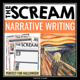 Halloween Writing Activity - Narrative Inspired by The Scream by Edvard Munch