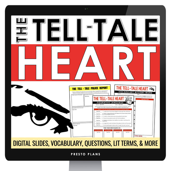 The Tell-Tale Heart by Edgar Allan Poe - Digital Short Story Slides & Activities