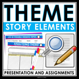 Theme Lesson - Presentation and Story Elements Graphic Organizer Assignment