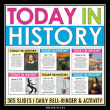 History Bell Ringers - Today in History Daily Warm Up Slides for Social Studies