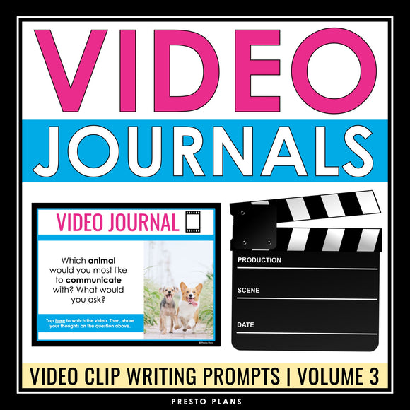 Video Journal Writing Prompts - Video Clip Opinion and Personal Writing Volume 3