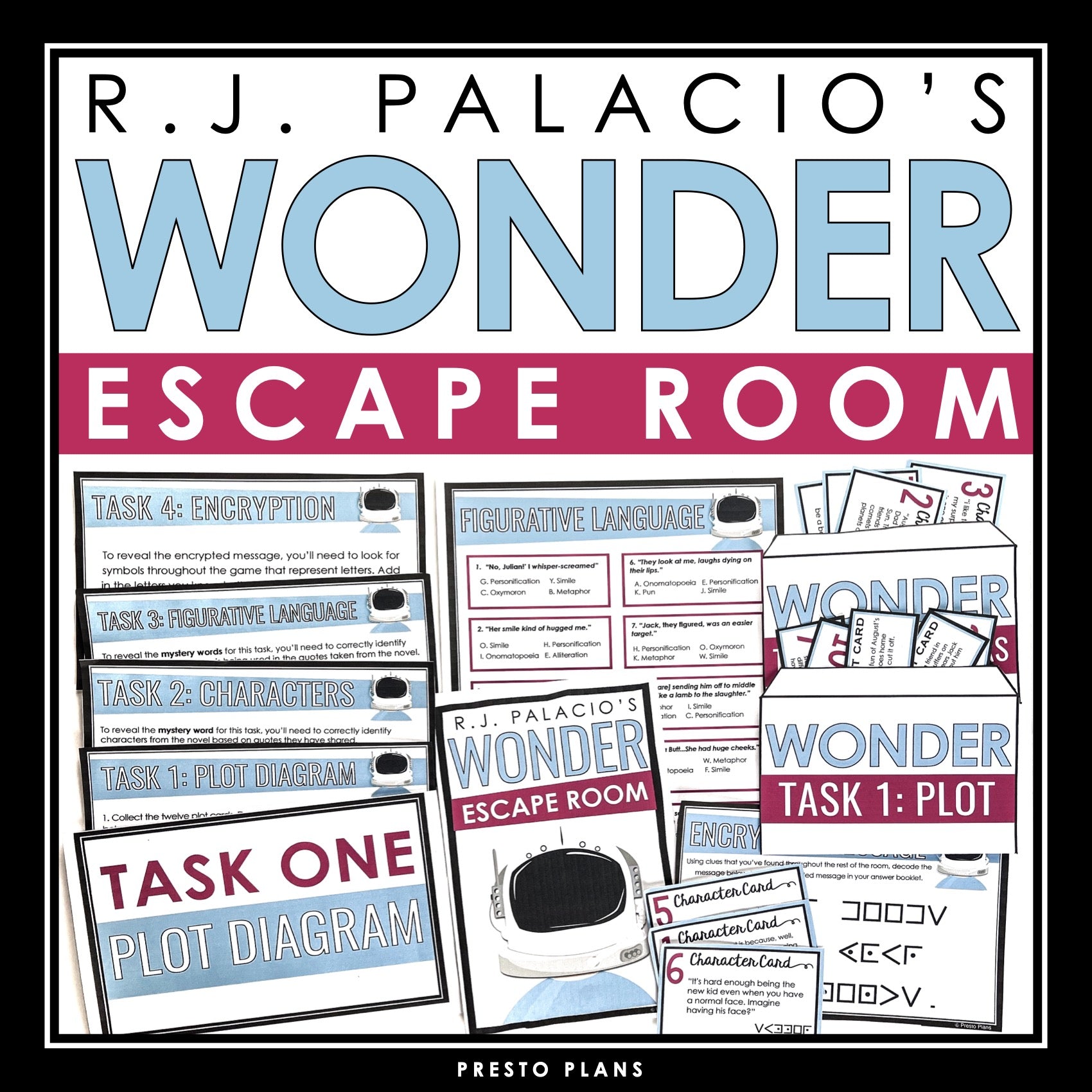 Wonder Escape Room Novel Activity - Breakout Review for R.J. Palacio's –  Presto Plans