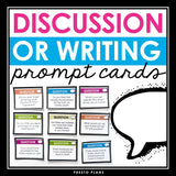 Writing Prompts or Discussion Prompts Cards - Journal or Opinion Writing Topics