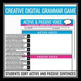 Active and Passive Voice Activity - Interactive Sorting Digital Grammar Game