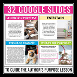 Author's Purpose Lesson - Digital Slides & Assignments Author's Point of View