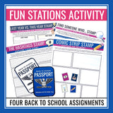 Back to School Stations Activity - Get to Know You, Goals, & Community Passport