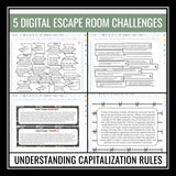 Capitalization Escape Room Bell Ringers - Digital Classroom Grammar Game