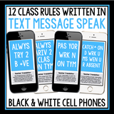 Class Rules Posters - Text Messages - Creative Back to School Bulletin Board