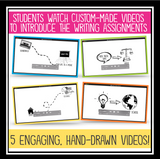 Creative Writing Assignments With Video Introductions - 5 Writing Activities