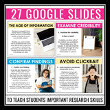 Credible Sources Media Literacy Online Research Slides & Activities - Digital