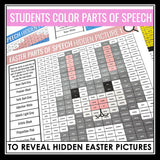 Easter Parts of Speech Activity - Coloring Hidden Mystery Pictures