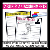 Emergency Sub Plan - Missing Teacher Substitute Teacher Lesson and Activity