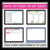 Exit Tickets for Any Subject - Digital Comprehension Exit Slips or Exit Passes