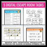 Figurative Language Digital Escape Room Activity - Literary Devices Breakout