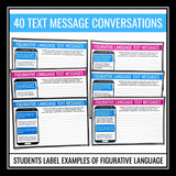 Figurative Language Activity - Literary Devices in Text Messages Assignments