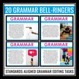 Grammar Bell Ringers for ELA - Editing Grammar, Punctuation, & Spelling Tasks