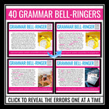 Grammar Bell Ringers - Editing Grammar, Punctuation, & Spelling Task Cards