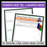 Halloween Descriptive Writing Activity Sell a Haunted House Real Estate Listing