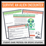 Halloween Writing Assignment - Alien Survival Manual Writing Halloween Activity