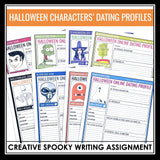 Halloween Writing Activity - Halloween Character Dating Profiles Assignments