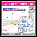 Idioms Paper Fortune Teller Activity - Idioms Game Hands-On Activity