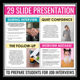 Interviews Presentation - Career or Job Application and Mock Interview Activity