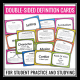 Story Elements and Literary Devices Review Flash Cards and Quiz