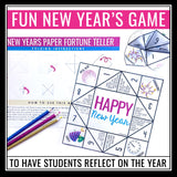 New Year's Activity - Folding a Paper Fortune Teller New Year Reflection Game