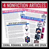 New Year's Around the World Reading Comprehension - Nonfiction Assignments